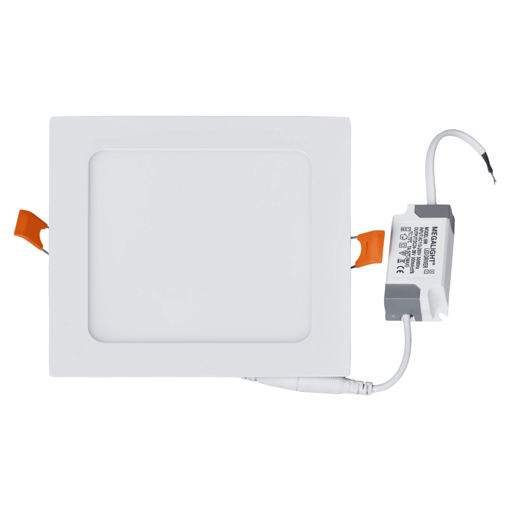 Світлодіодний вбудований квадратний світильник MEGALIGHT 9Вт 6500К (150/120мм) (SQUARE-B-9/865)